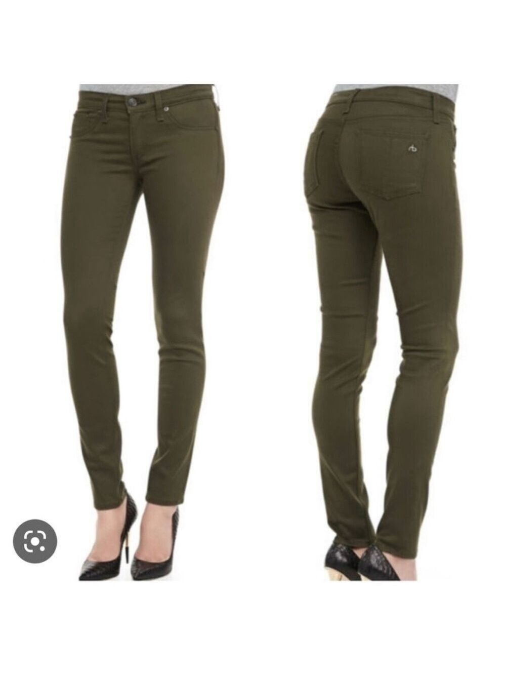 Rag & Bone Legging Army Sateen Skinny Jeans, Sz 26